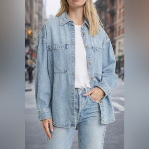Madewell Light Blue Denim Barn Shacket